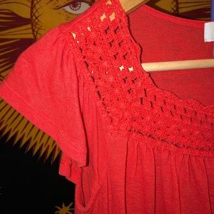 Crotchet neck, long length tee from Old Navy